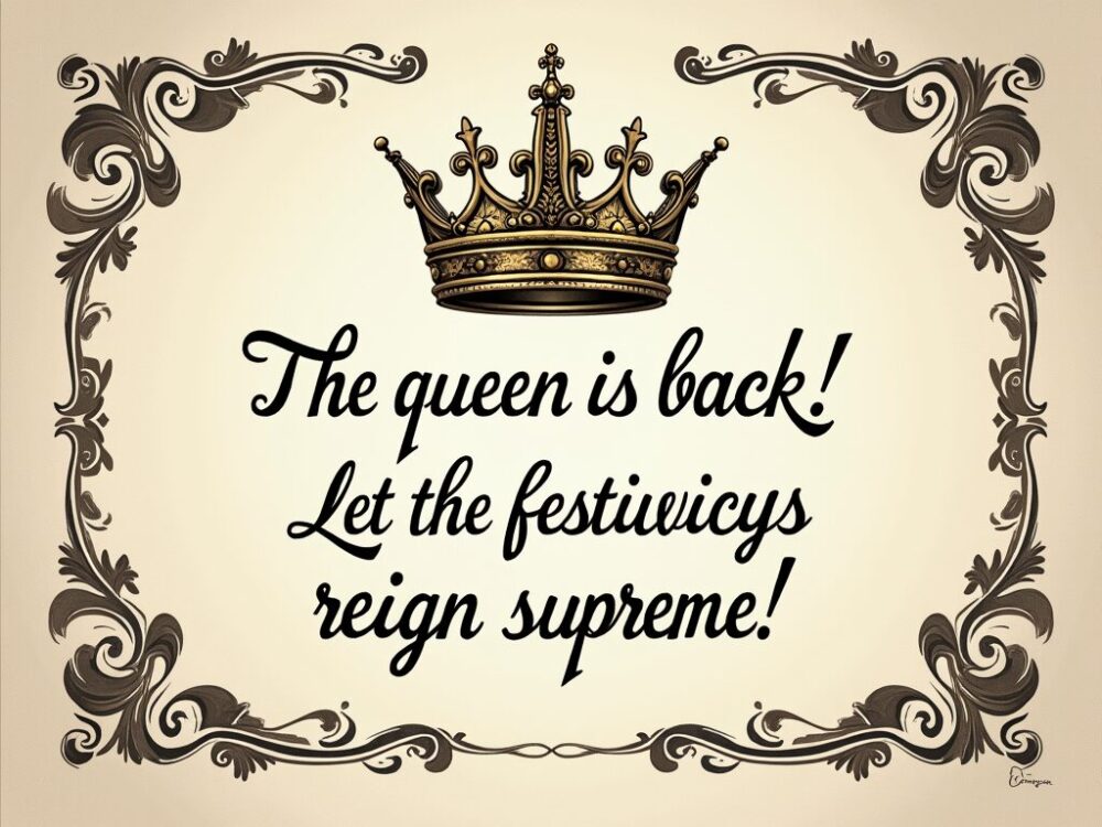 The queen is back—let the festivities reign supreme!